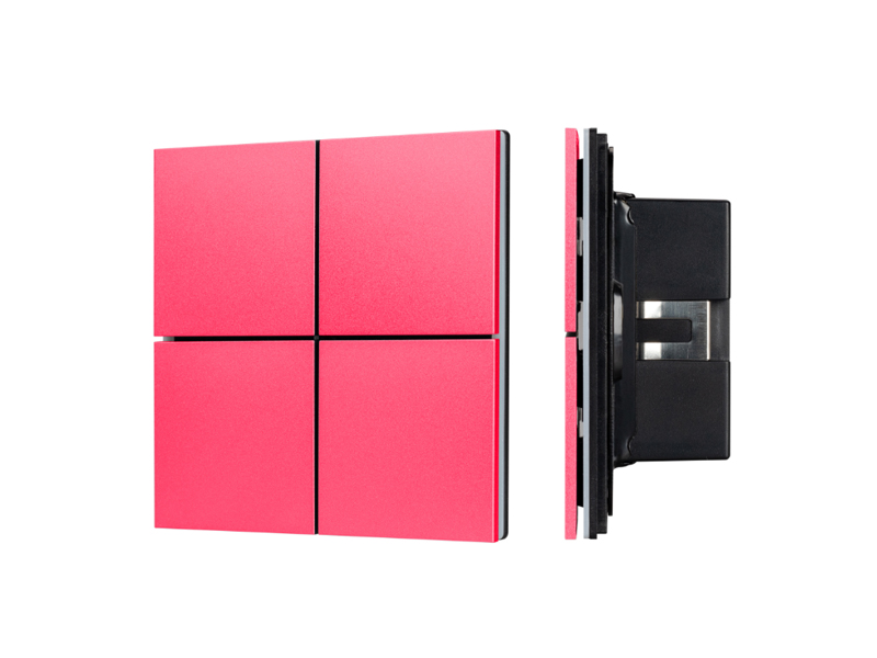 Купить INTELLIGENT ARLIGHT Кнопочная панель KNX-304-23-IN Rose Red (BUS, Frameless) 