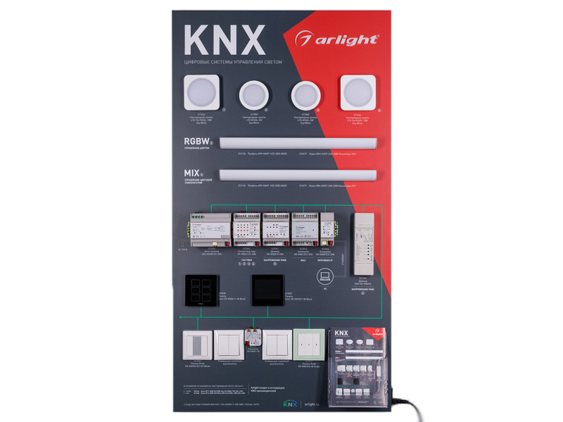 Купить Стенд Системы Управления KNX-1100x600mm-V1 (DB 3мм, пленка, лого) 