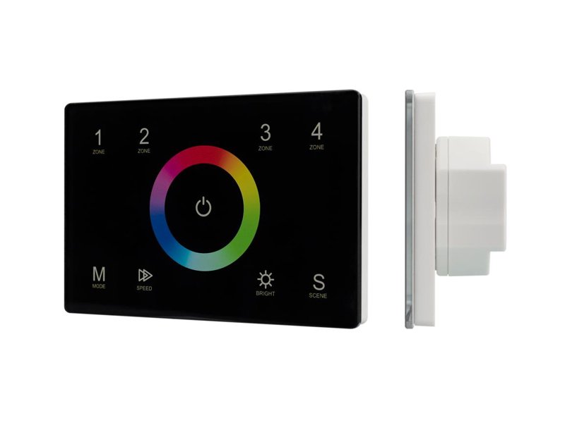 Купить Панель Sens SMART-P83-RGB Black (230V, 4 зоны, 2.4G) 